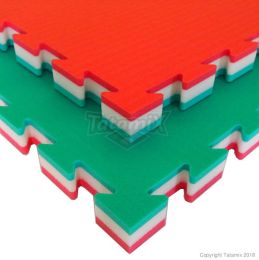 PUZZELMAT GRIJS/ROOD, AFM. 100 X 100 X 4 CM